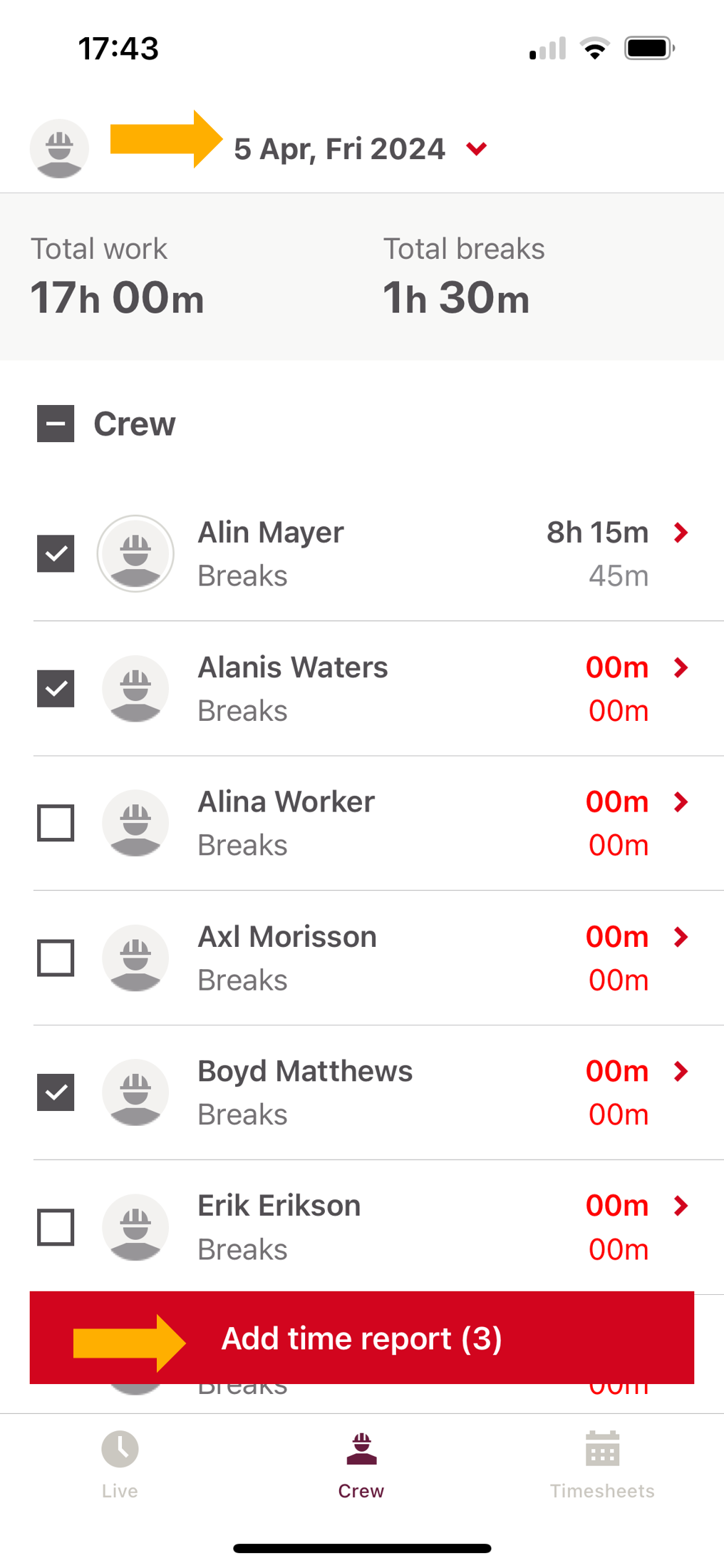 Add time report in bulk mobile.png